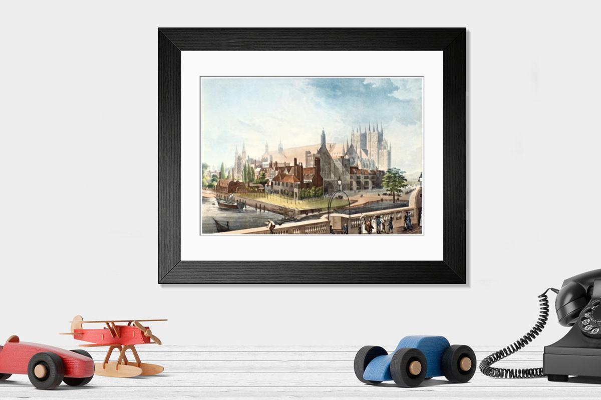 Shown hanging in a room: Modern 14"x12" (36x31cm)