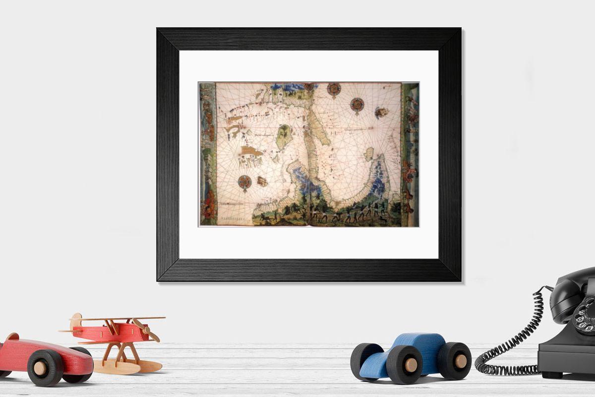 Shown hanging in a room: Modern 14"x12" (36x31cm)