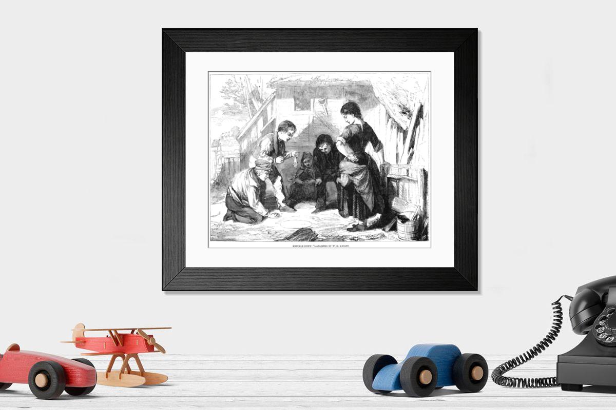 Shown hanging in a room: Modern 14"x12" (36x31cm)