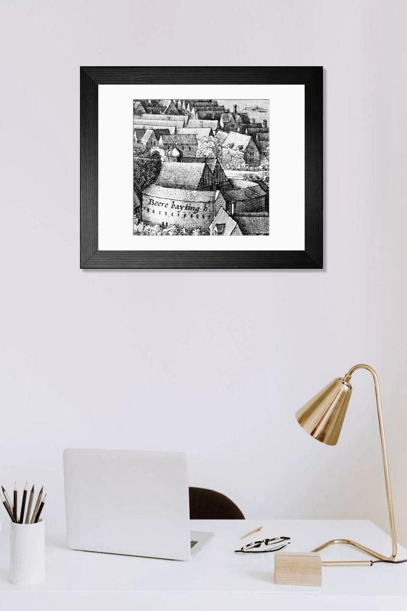 Shown hanging in a room: Modern 14"x12" (36x31cm)