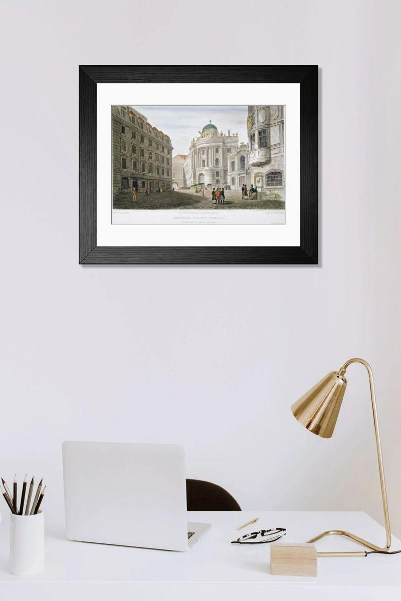 Shown hanging in a room: Modern 14"x12" (36x31cm)