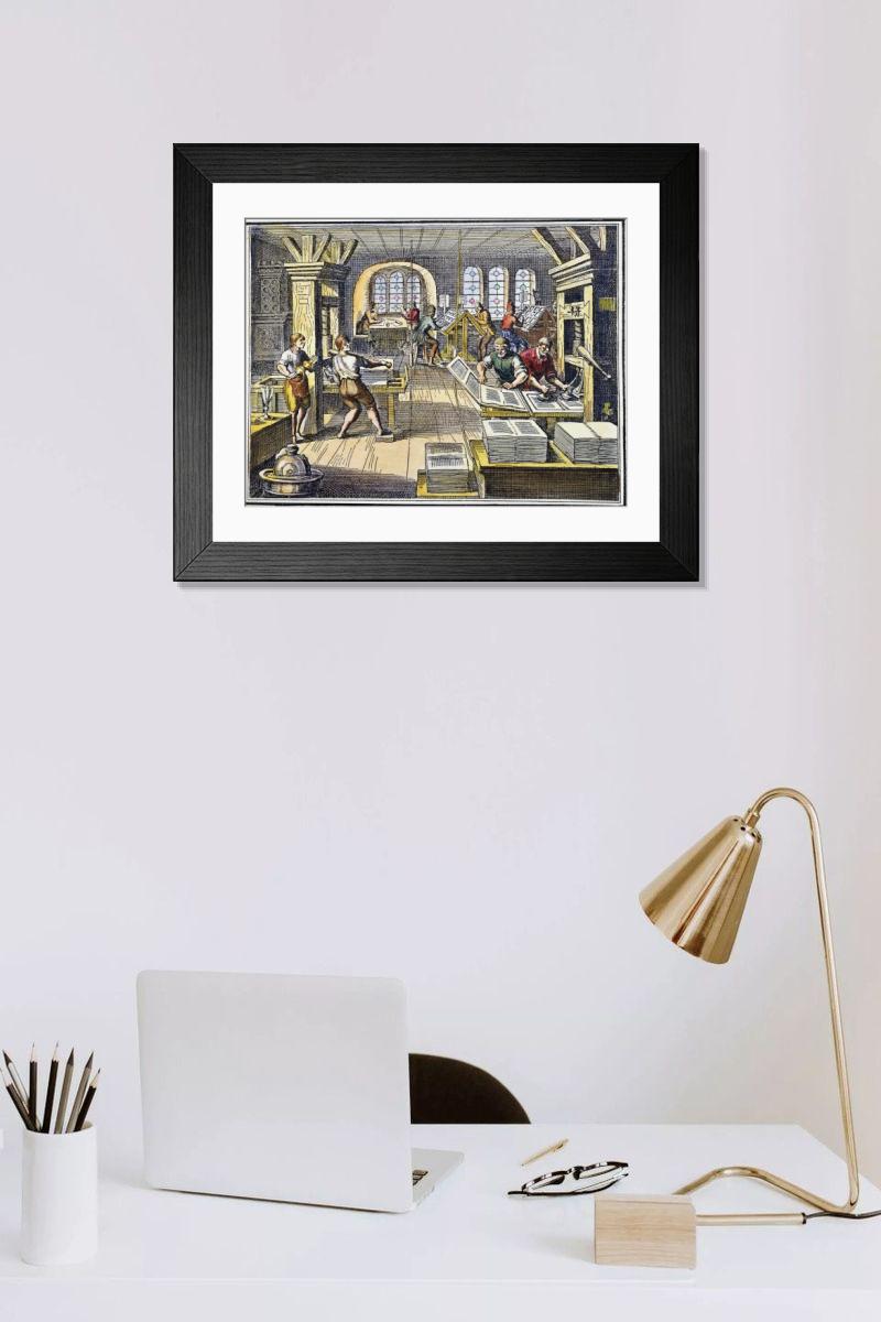Shown hanging in a room: Modern 14"x12" (36x31cm)
