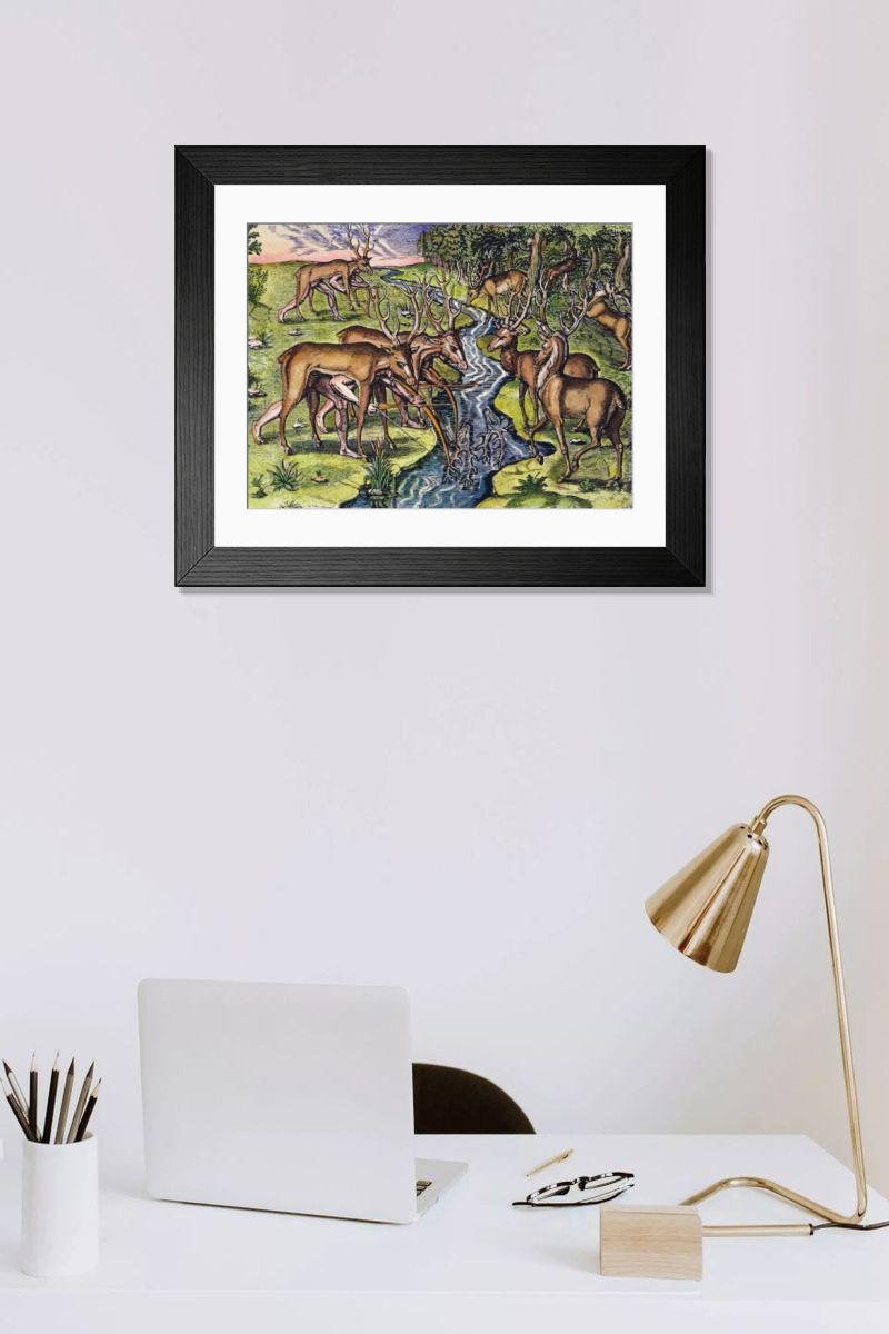 Shown hanging in a room: Modern 14"x12" (36x31cm)