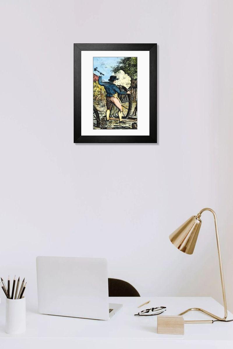 Shown hanging in a room: Modern 14"x12" (36x31cm)