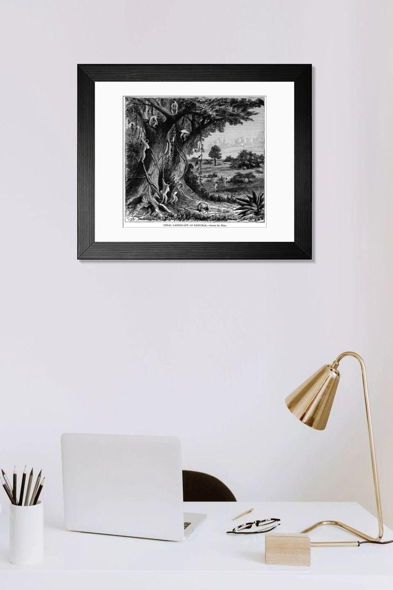 Shown hanging in a room: Modern 14"x12" (36x31cm)