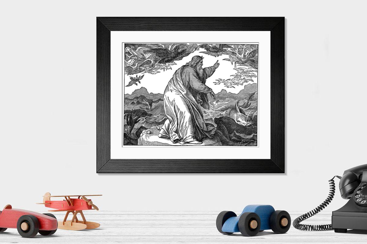 Shown hanging in a room: Modern 14"x12" (36x31cm)