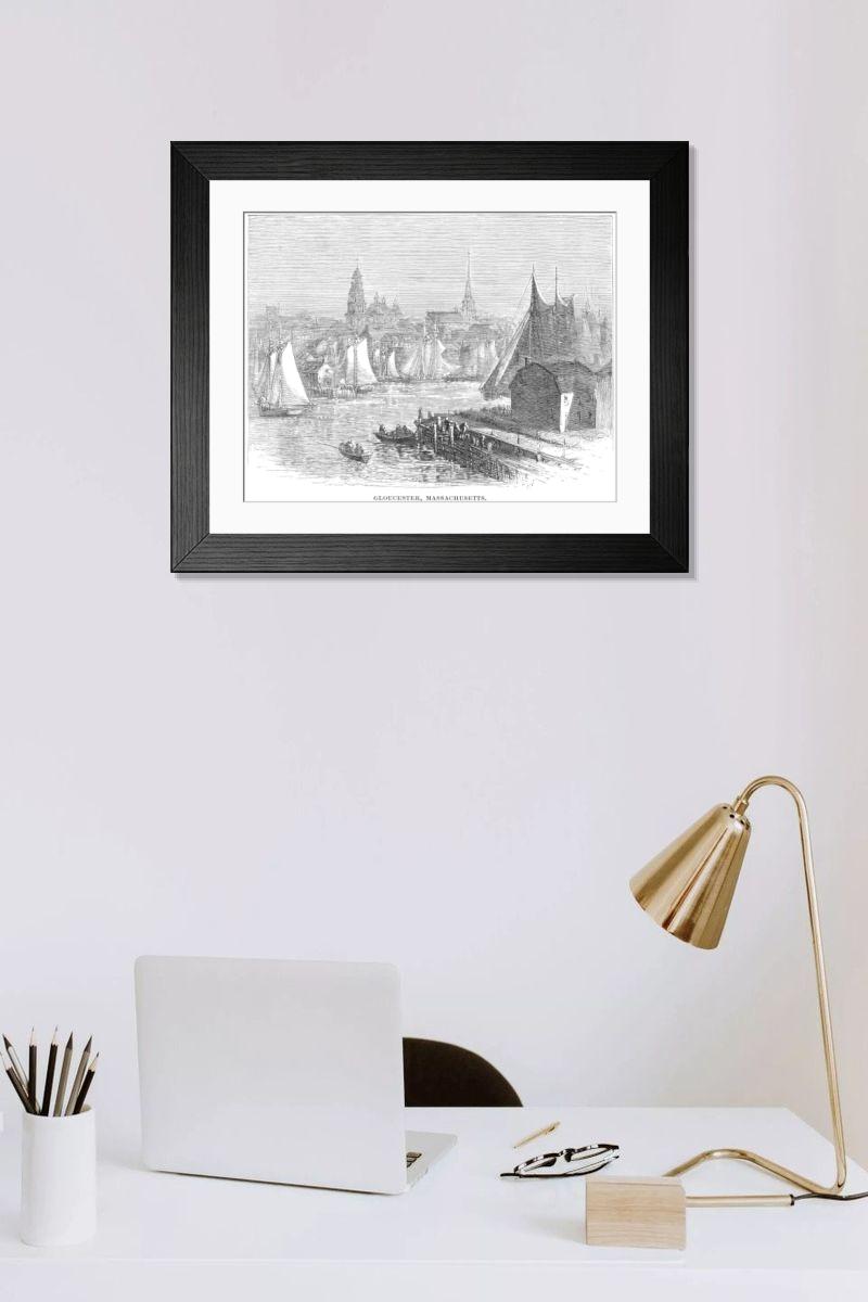 Shown hanging in a room: Modern 14"x12" (36x31cm)