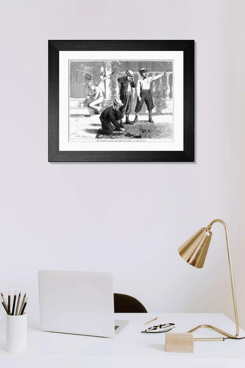 Shown hanging in a room: Modern 14"x12" (36x31cm)
