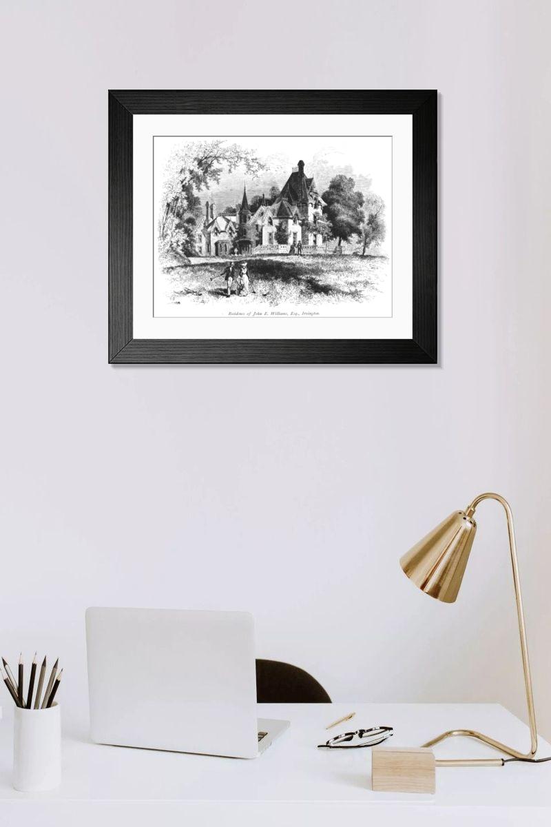 Shown hanging in a room: Modern 14"x12" (36x31cm)