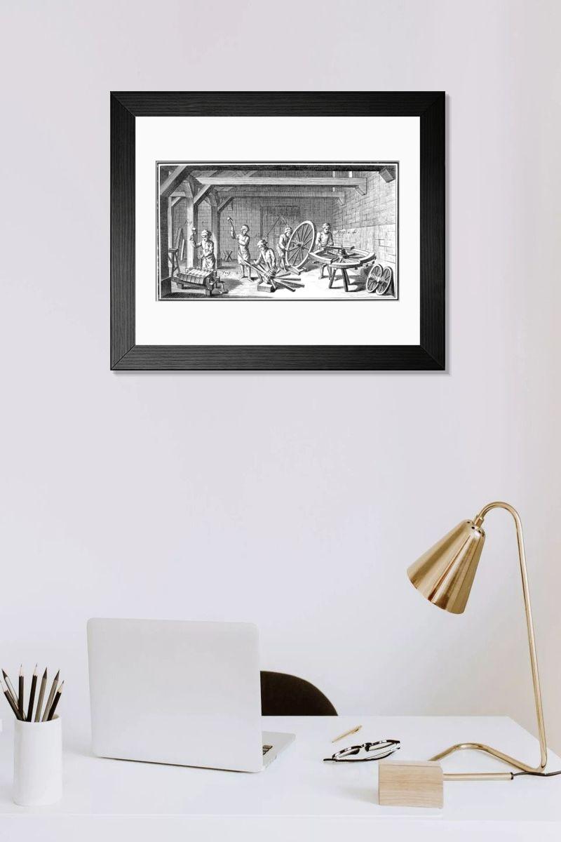 Shown hanging in a room: Modern 14"x12" (36x31cm)