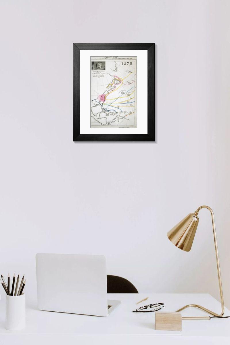 Shown hanging in a room: Modern 14"x12" (36x31cm)