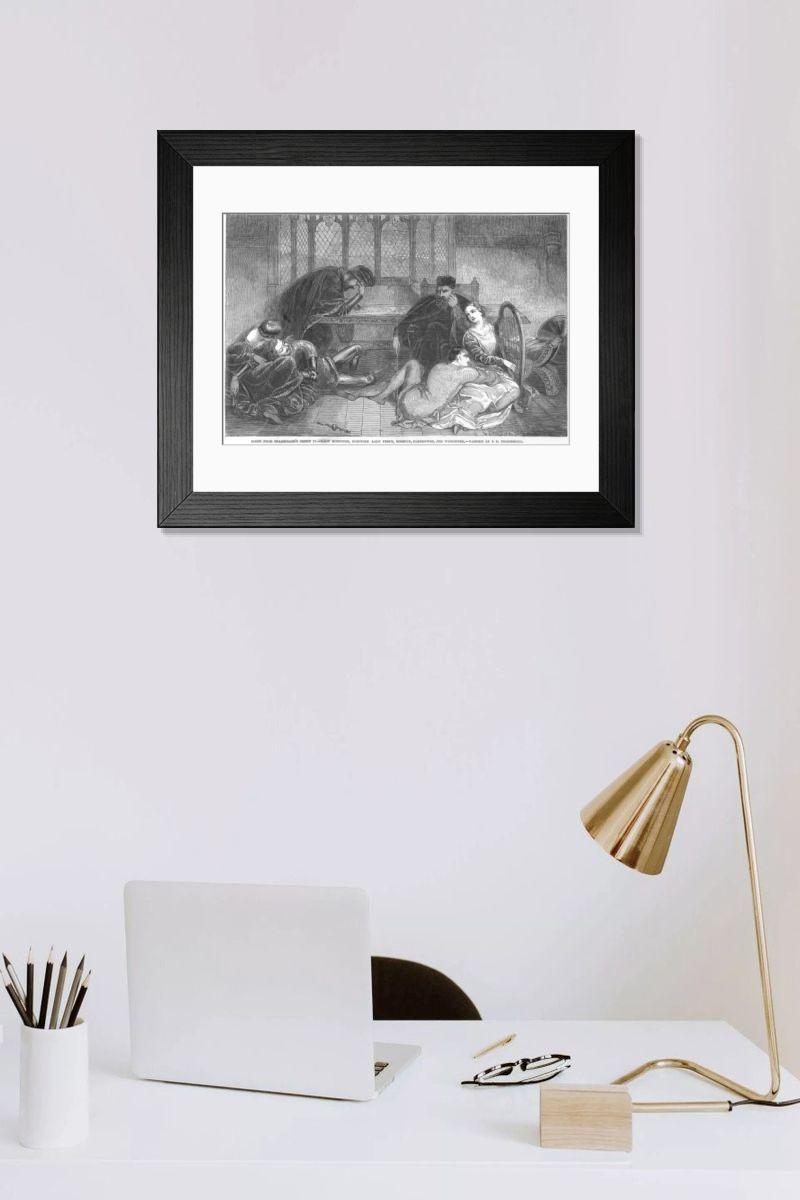Shown hanging in a room: Modern 14"x12" (36x31cm)