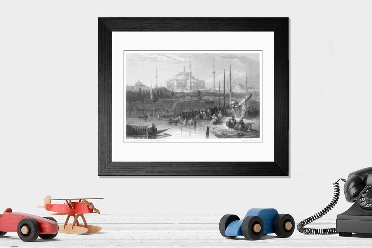 Shown hanging in a room: Modern 14"x12" (36x31cm)