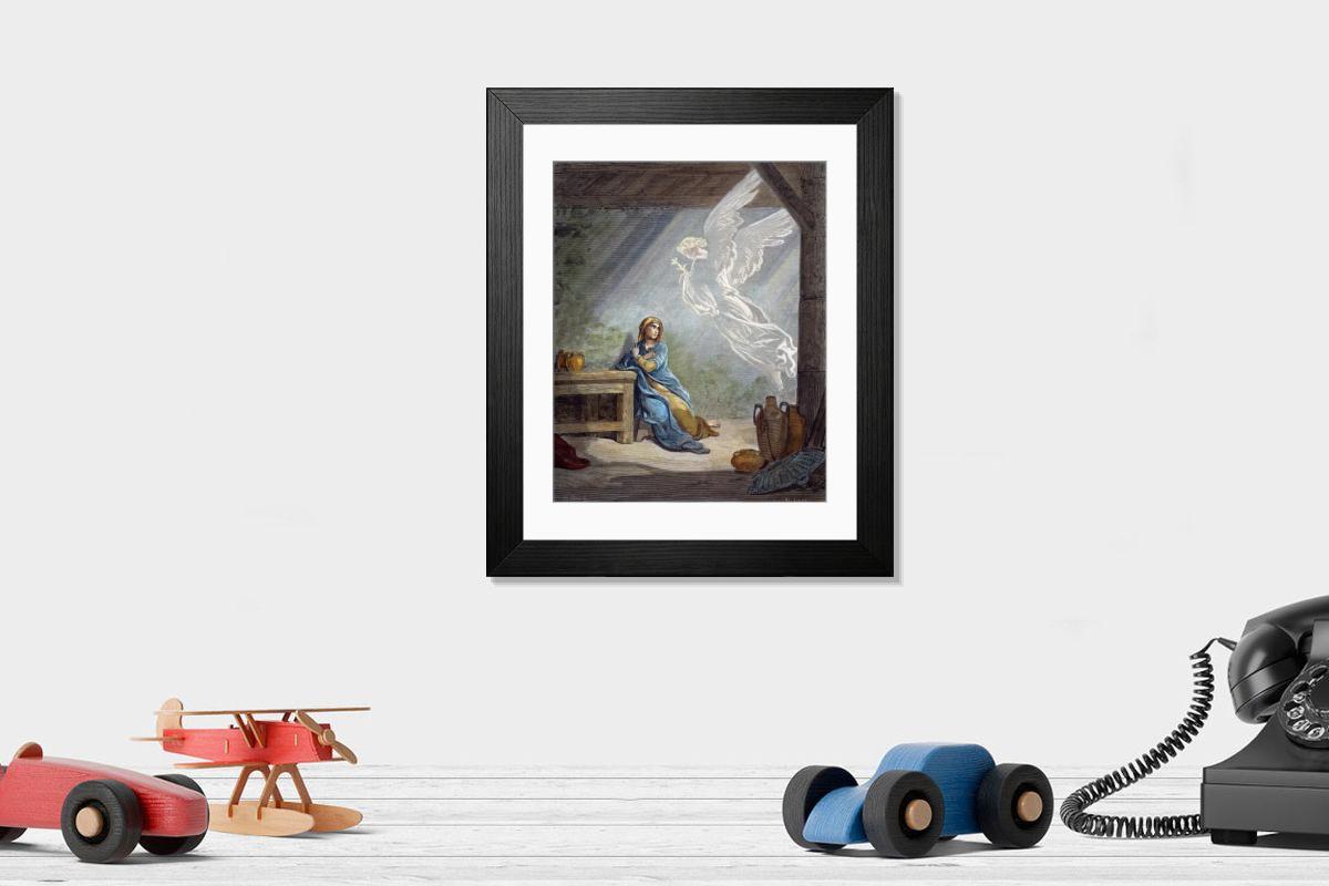 Shown hanging in a room: Modern 14"x12" (36x31cm)