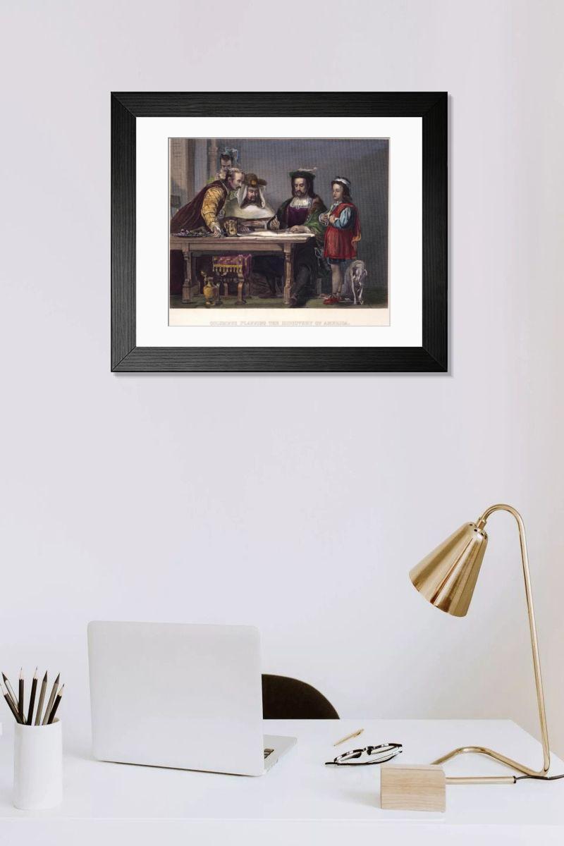 Shown hanging in a room: Modern 14"x12" (36x31cm)