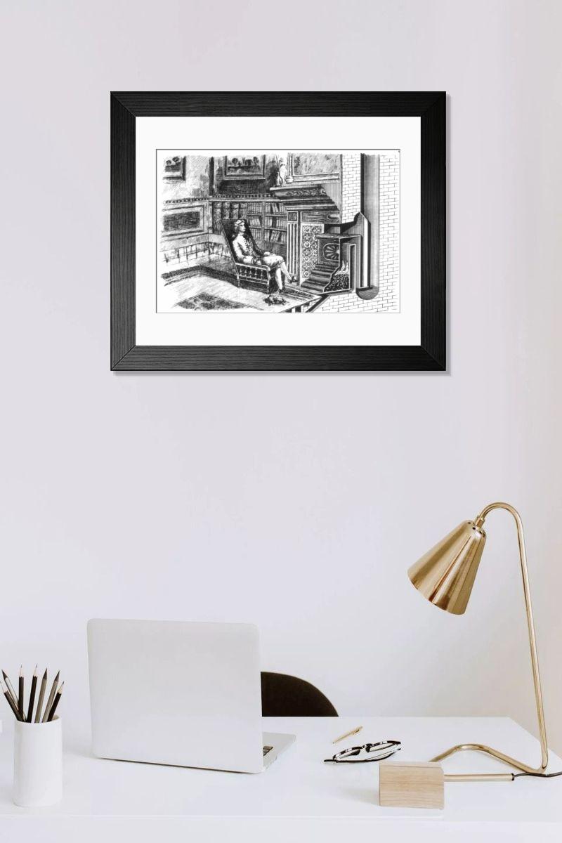 Shown hanging in a room: Modern 14"x12" (36x31cm)