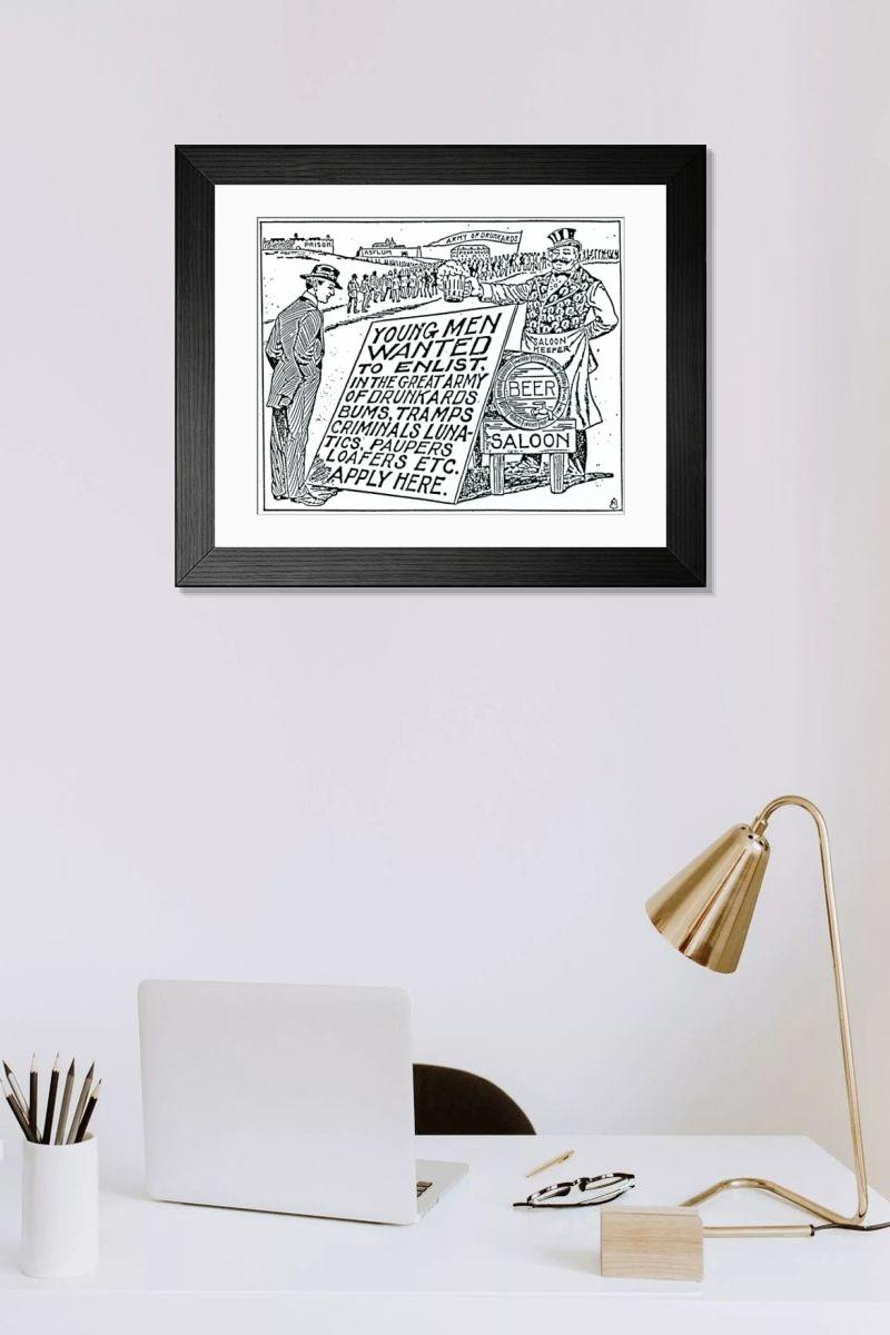 Shown hanging in a room: Modern 14"x12" (36x31cm)