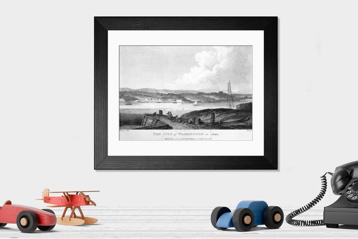 Shown hanging in a room: Modern 14"x12" (36x31cm)