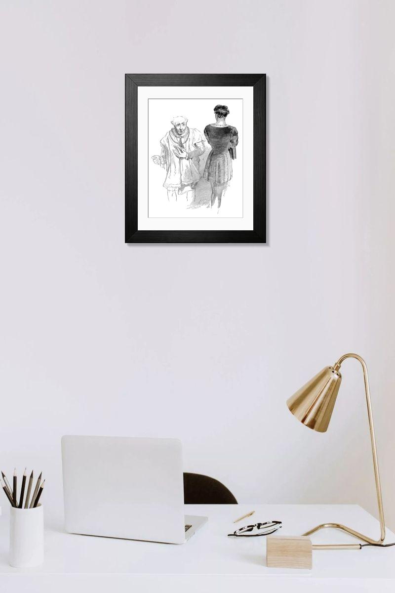 Shown hanging in a room: Modern 14"x12" (36x31cm)