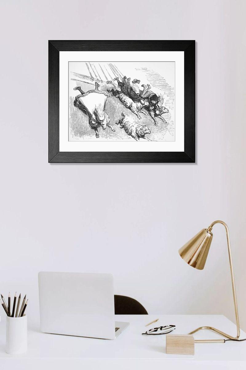 Shown hanging in a room: Modern 14"x12" (36x31cm)