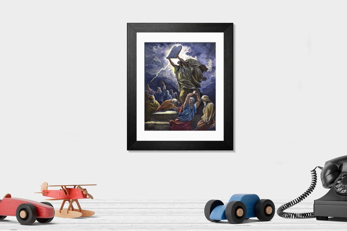 Shown hanging in a room: Modern 14"x12" (36x31cm)