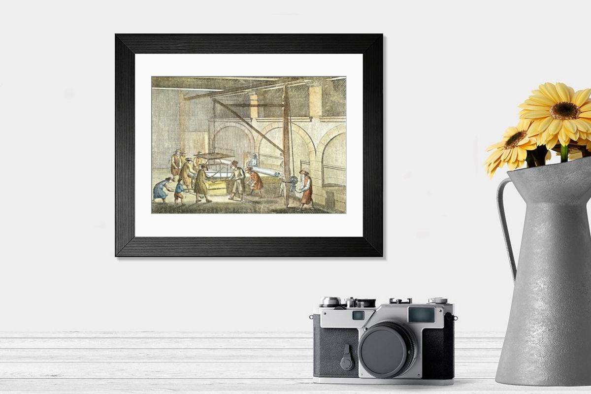 Shown hanging in a room: Modern 14"x12" (36x31cm)