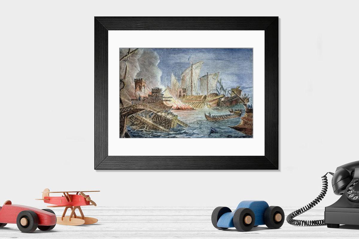 Shown hanging in a room: Modern 14"x12" (36x31cm)