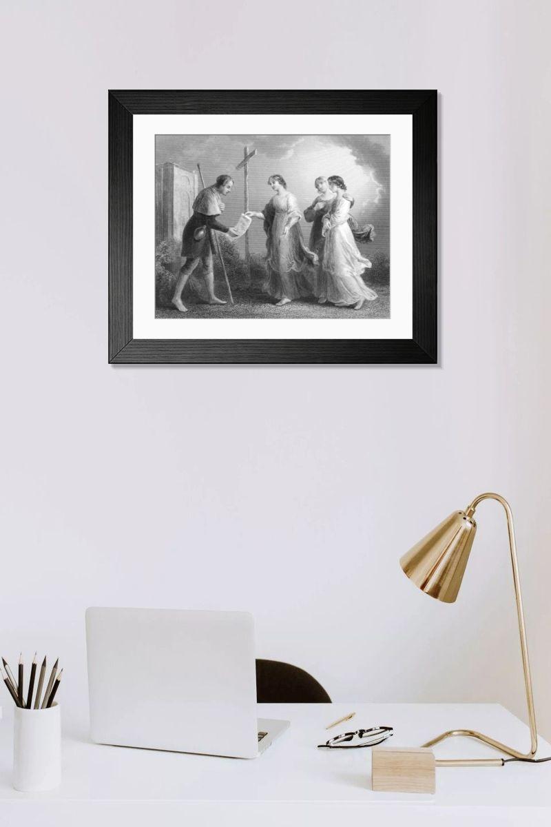 Shown hanging in a room: Modern 14"x12" (36x31cm)