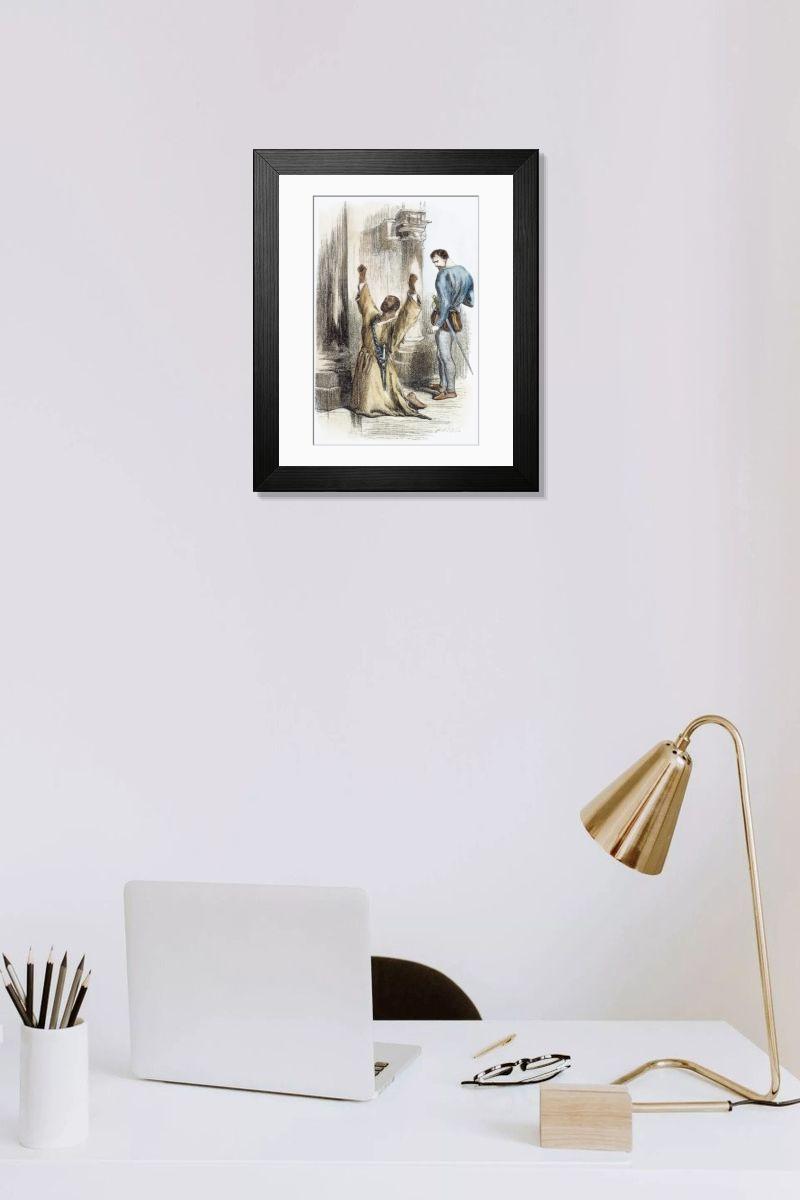 Shown hanging in a room: Modern 14"x12" (36x31cm)