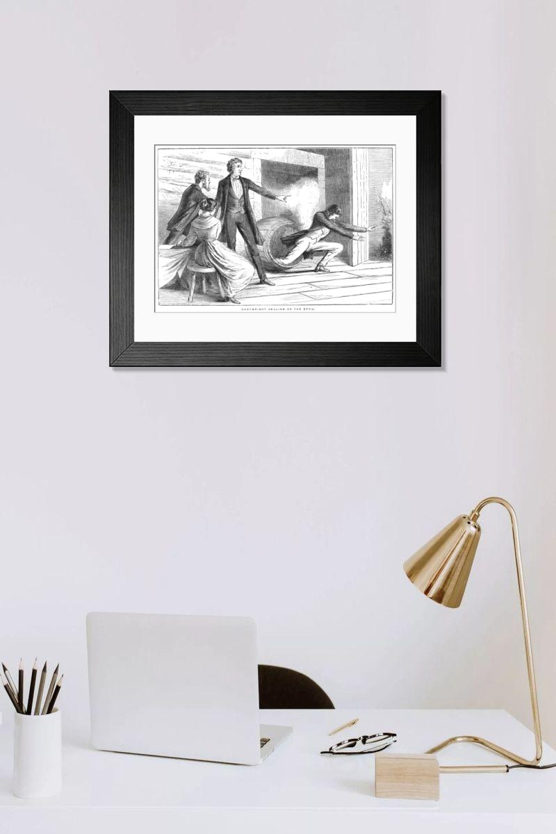 Shown hanging in a room: Modern 14"x12" (36x31cm)