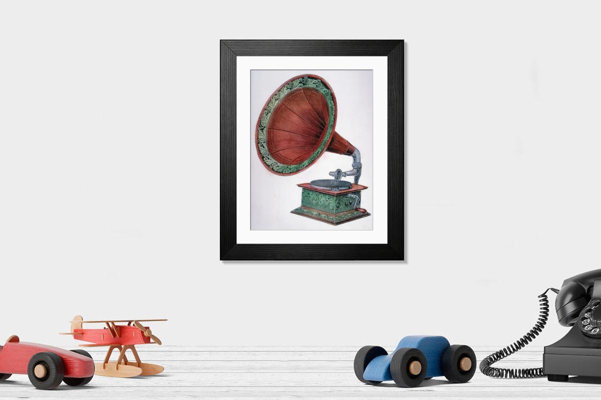 Shown hanging in a room: Modern 14"x12" (36x31cm)