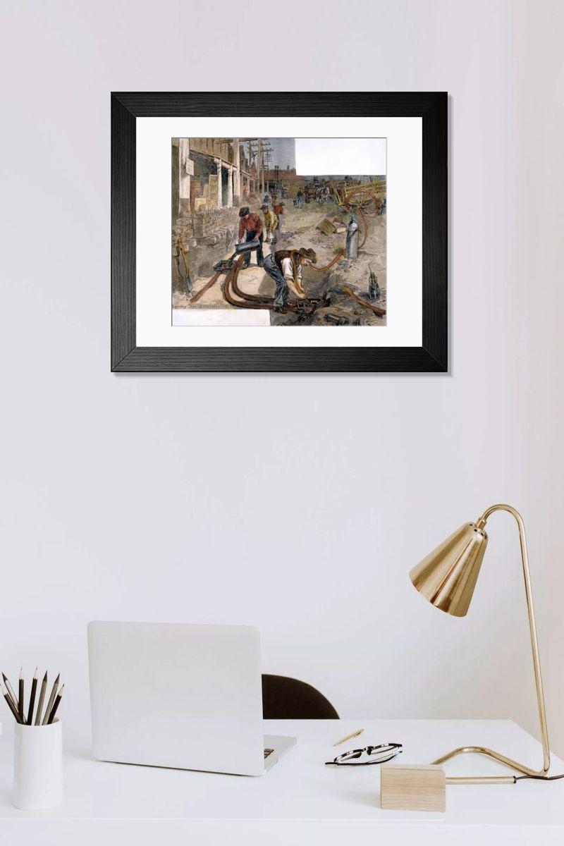 Shown hanging in a room: Modern 14"x12" (36x31cm)