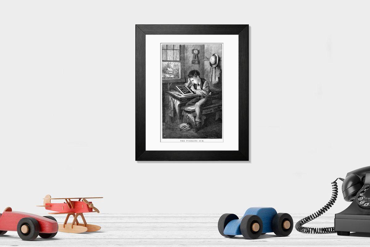 Shown hanging in a room: Modern 14"x12" (36x31cm)