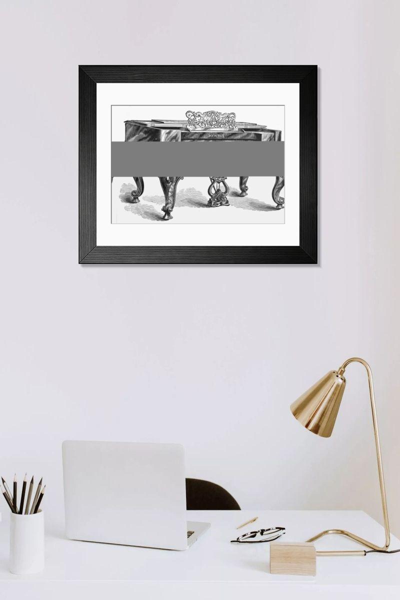 Shown hanging in a room: Modern 14"x12" (36x31cm)