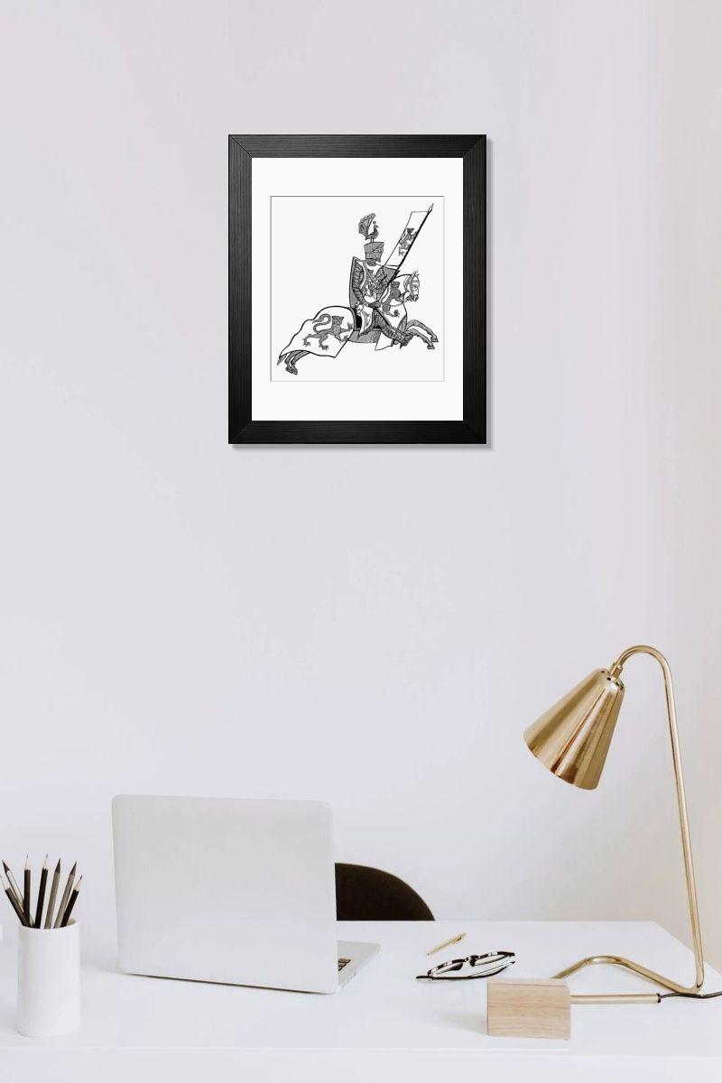Shown hanging in a room: Modern 14"x12" (36x31cm)
