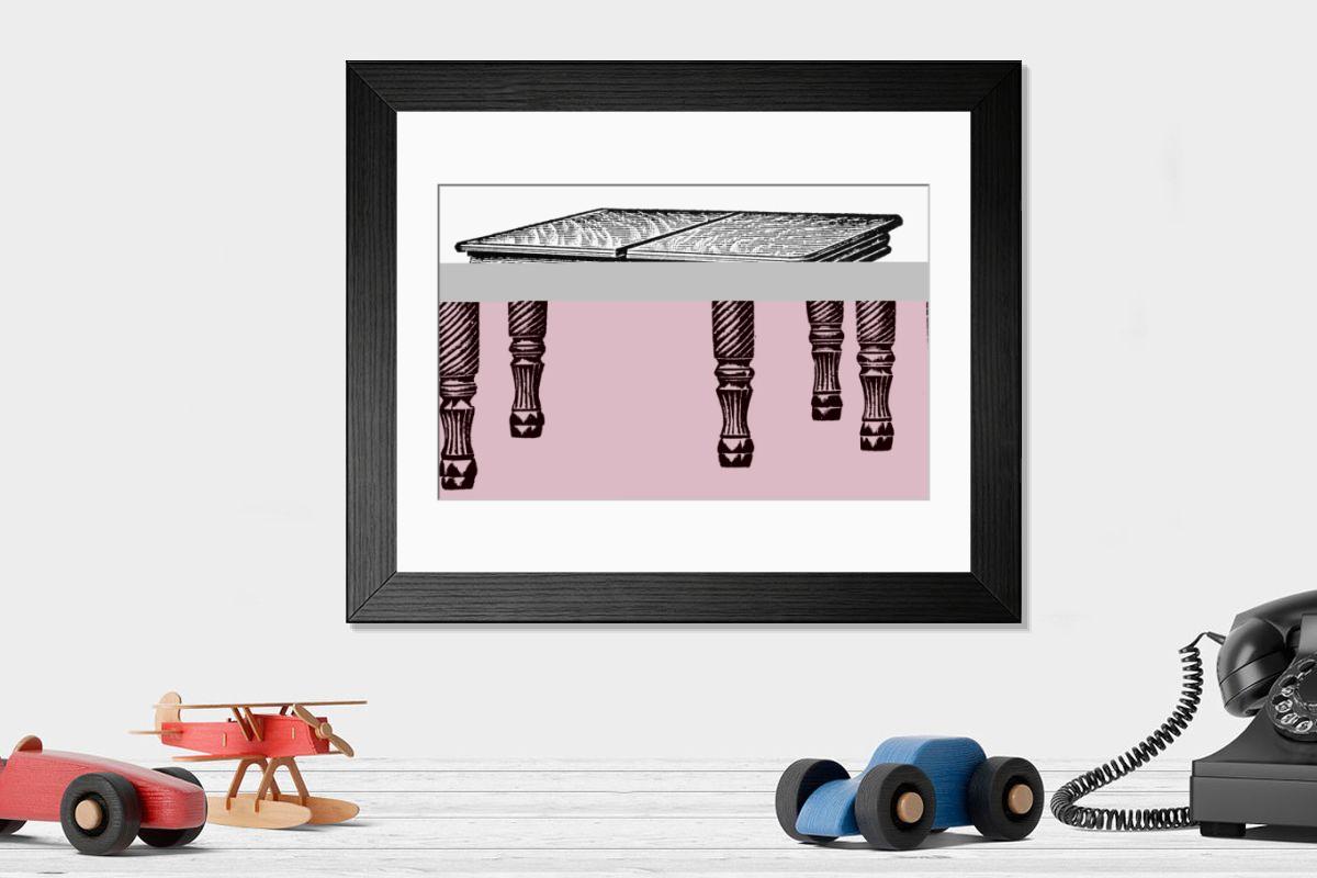 Shown hanging in a room: Modern 14"x12" (36x31cm)