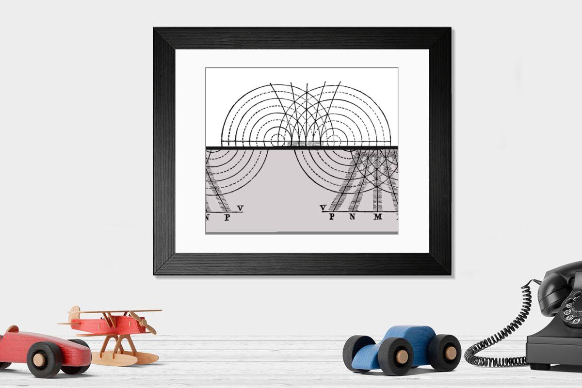Shown hanging in a room: Modern 14"x12" (36x31cm)