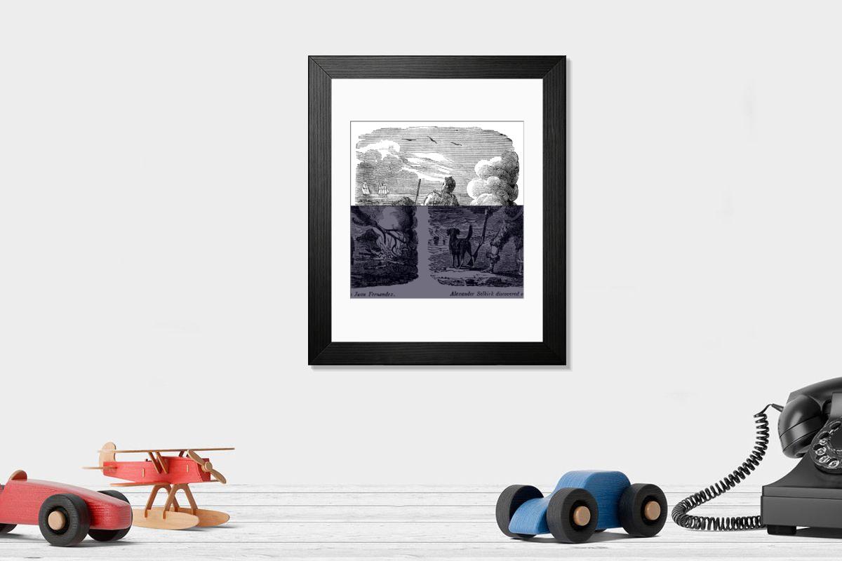 Shown hanging in a room: Modern 14"x12" (36x31cm)