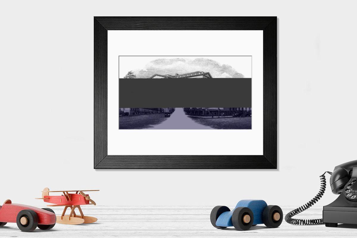 Shown hanging in a room: Modern 14"x12" (36x31cm)