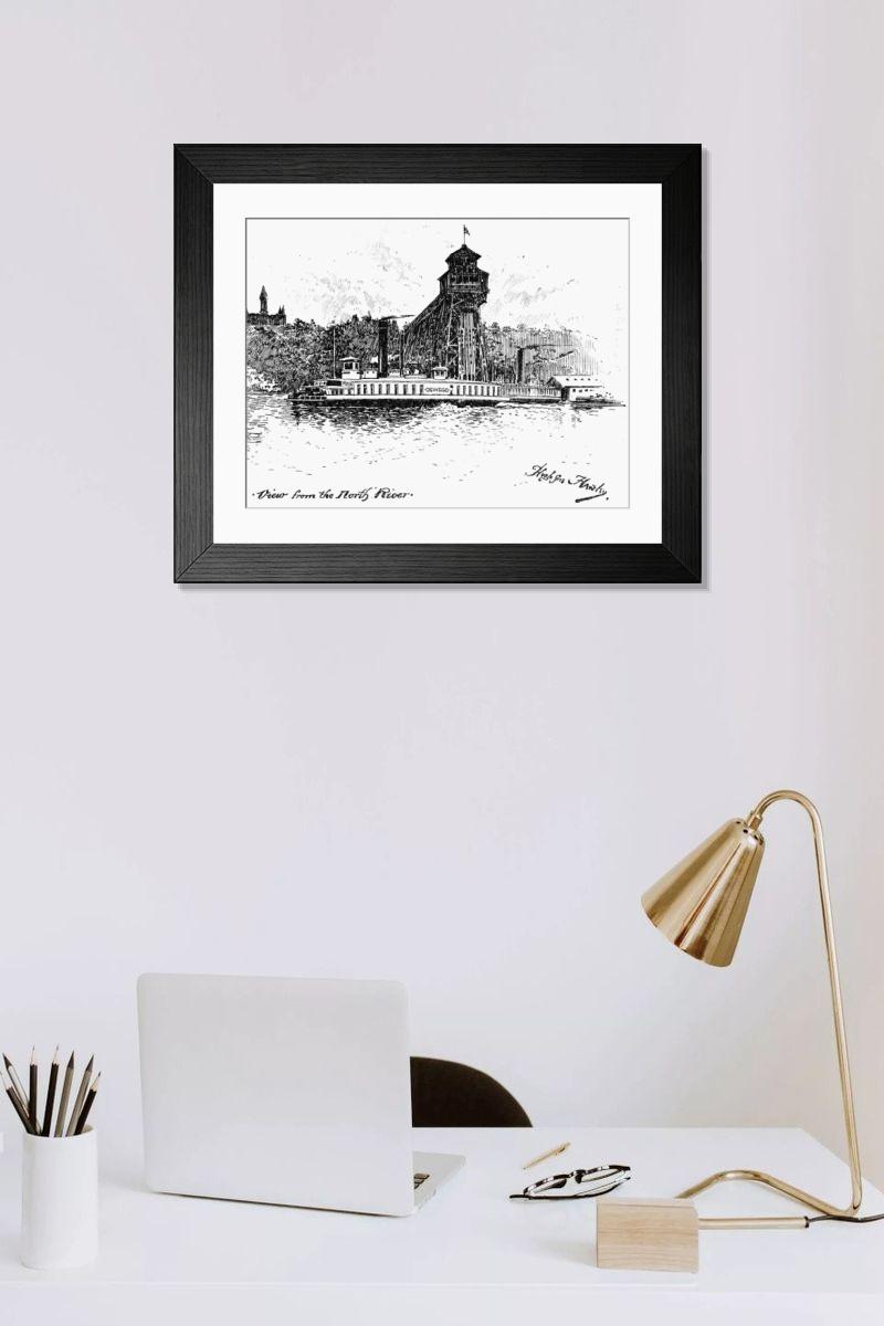 Shown hanging in a room: Modern 14"x12" (36x31cm)