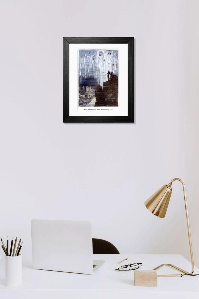 Shown hanging in a room: Modern 14"x12" (36x31cm)