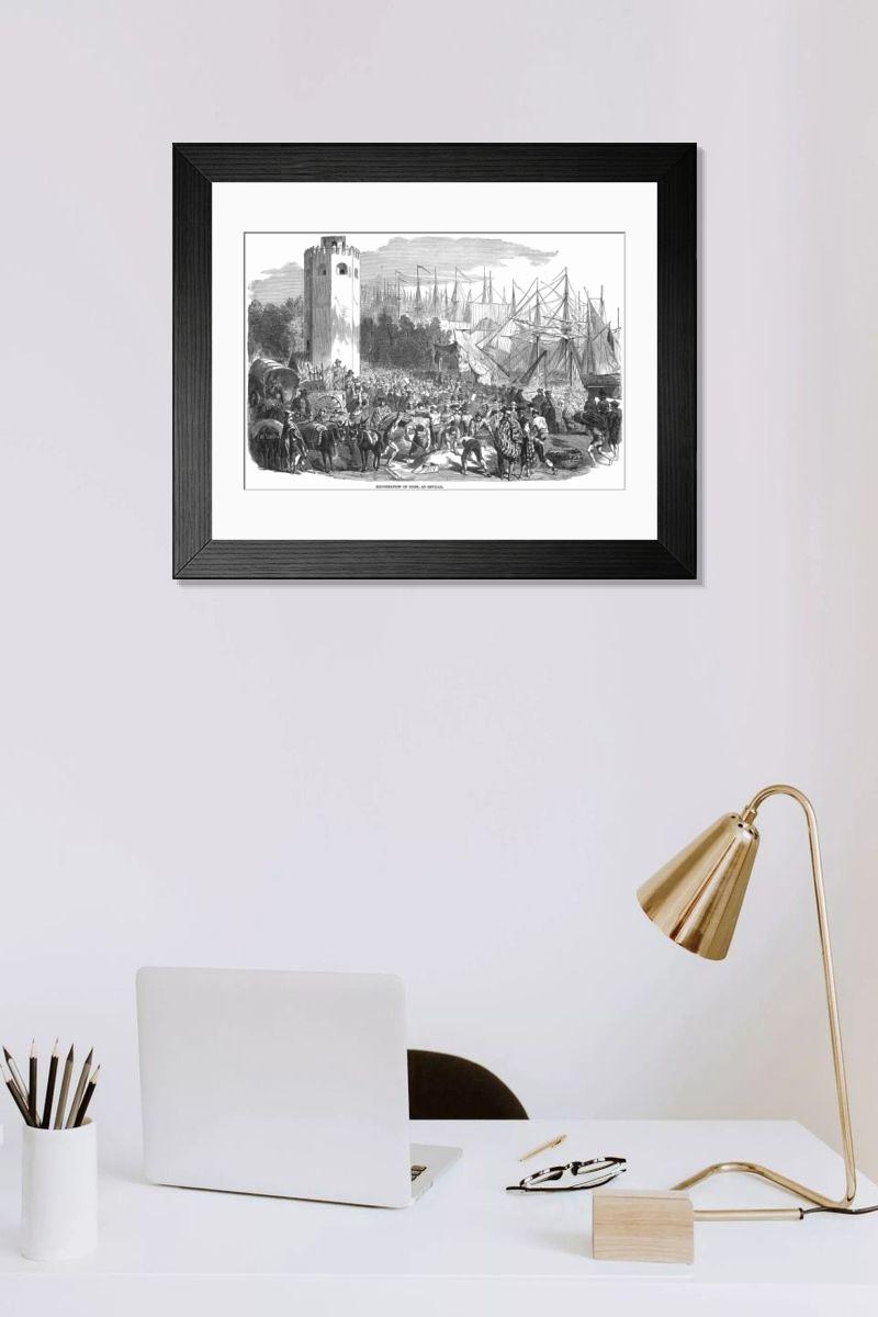 Shown hanging in a room: Modern 14"x12" (36x31cm)