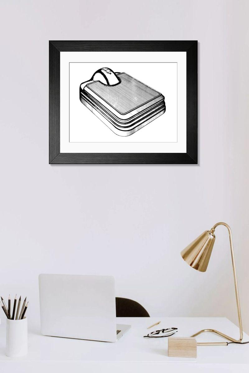 Shown hanging in a room: Modern 14"x12" (36x31cm)