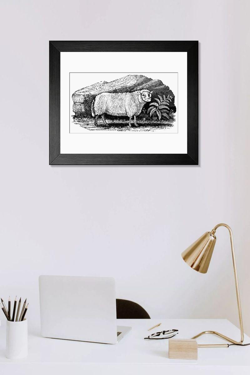 Shown hanging in a room: Modern 14"x12" (36x31cm)