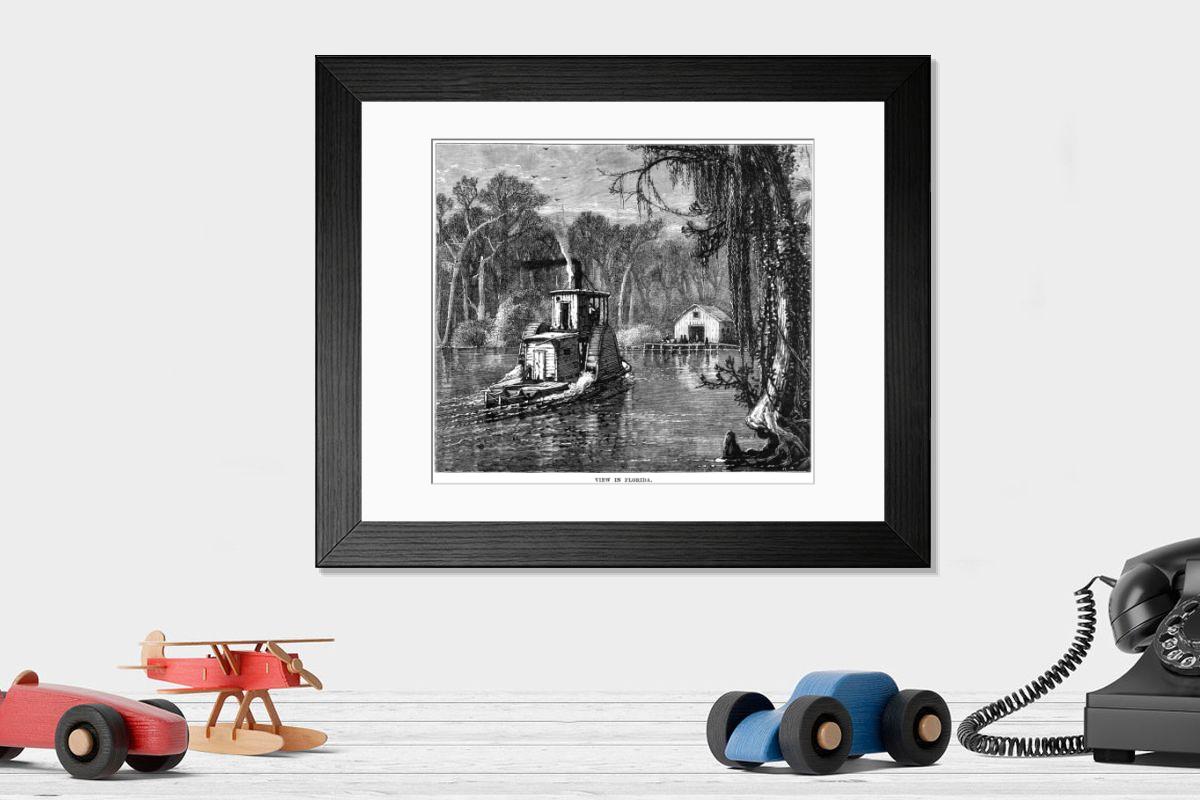 Shown hanging in a room: Modern 14"x12" (36x31cm)