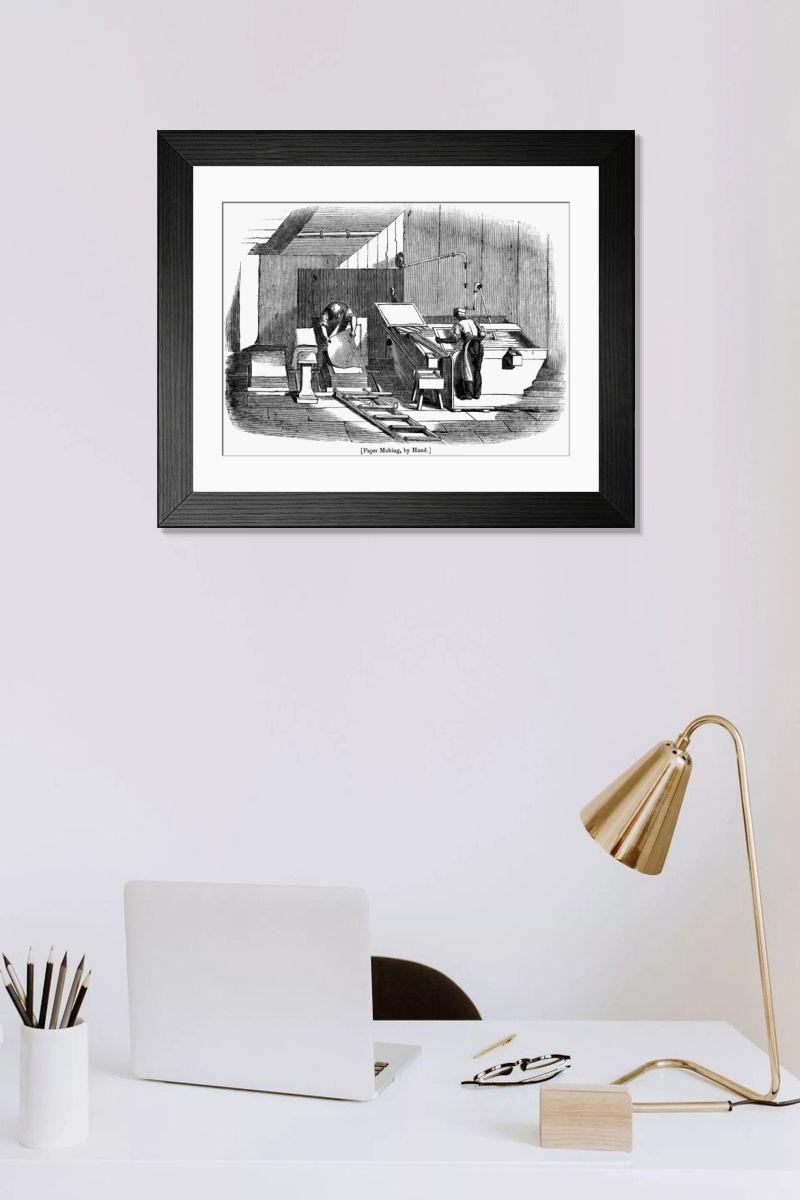 Shown hanging in a room: Modern 14"x12" (36x31cm)