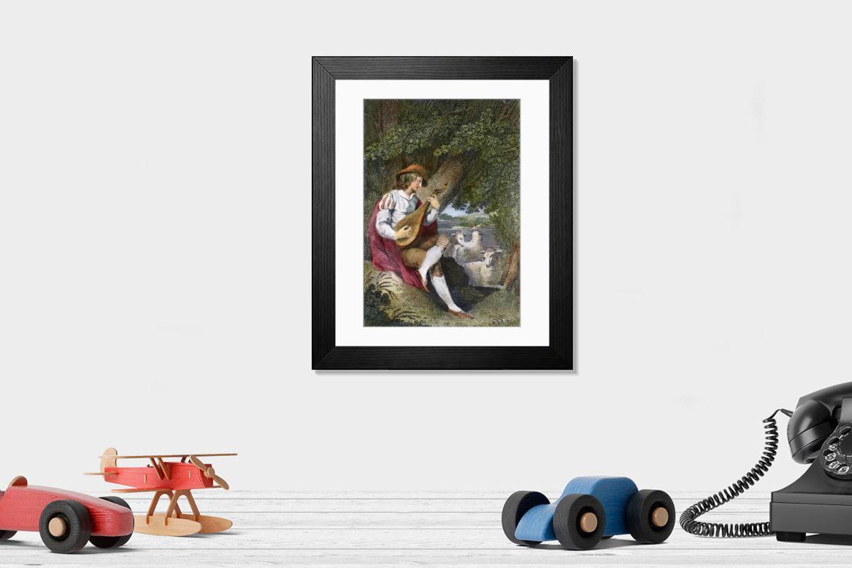 Shown hanging in a room: Modern 14"x12" (36x31cm)