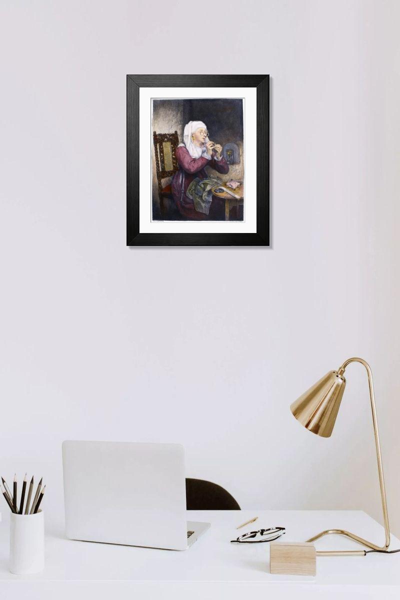 Shown hanging in a room: Modern 14"x12" (36x31cm)
