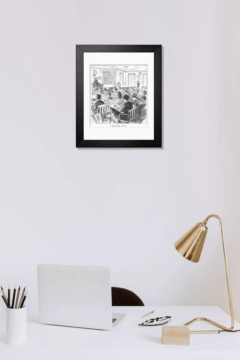 Shown hanging in a room: Modern 14"x12" (36x31cm)