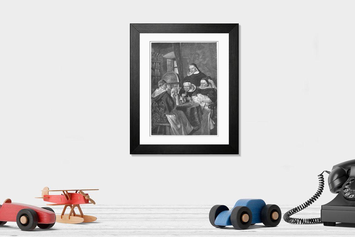 Shown hanging in a room: Modern 14"x12" (36x31cm)